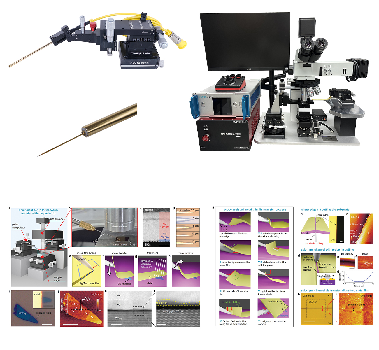 探針輔助實現(xiàn)金屬電極轉(zhuǎn)移